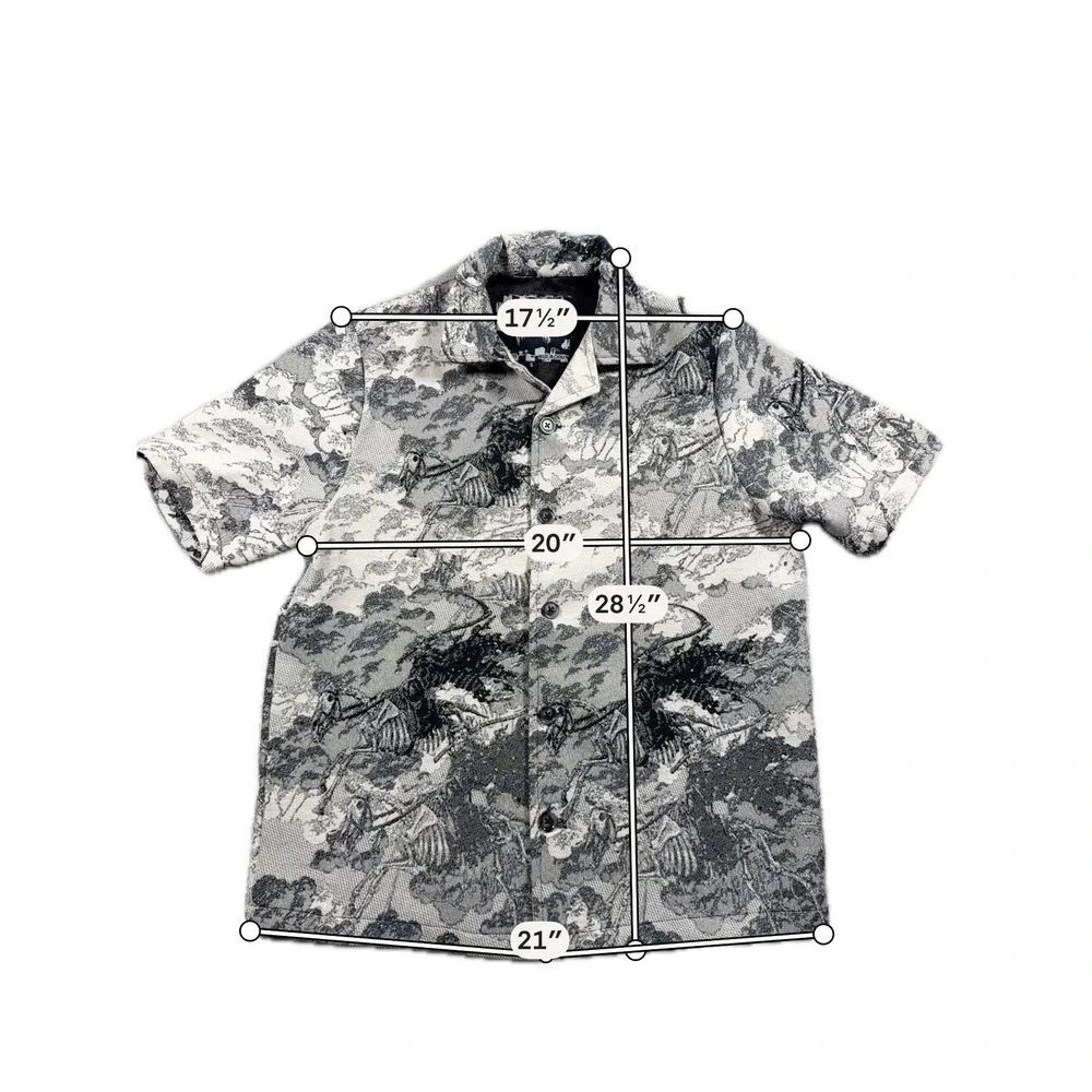 Rebel Vengeance Apocalypse Horseman Shirt Mens Small Tapestry Button Up